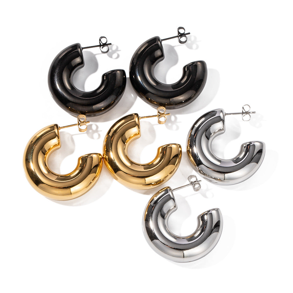 Elegant C-Shaped Earrings