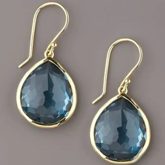 Retro Blue Drop Earrings