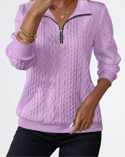 Celeste - Soft Knit Zip Sweater