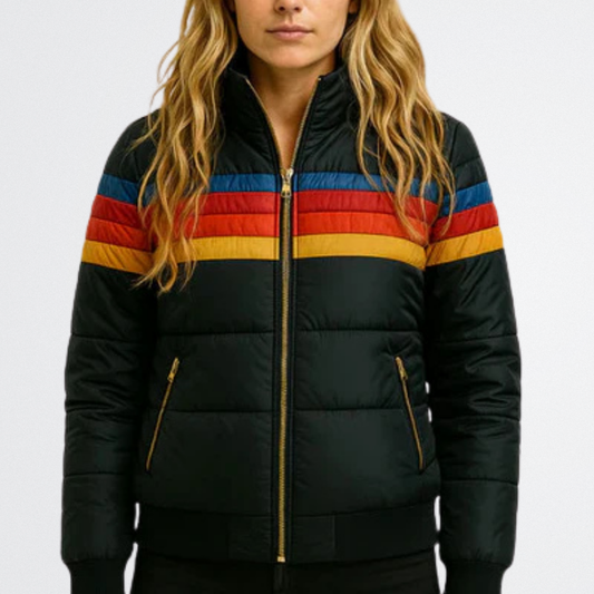 Astrid - Vintage Stripe Puffer Jacket