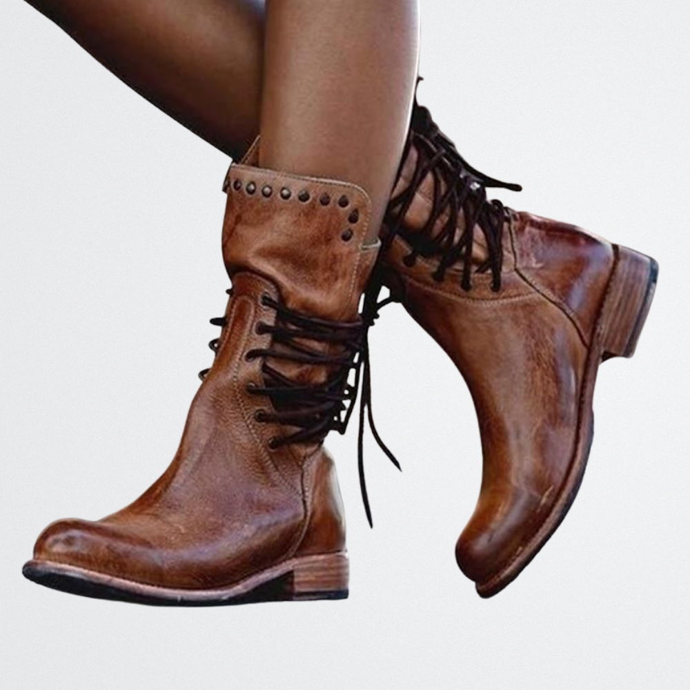 Ondine - Rustic Lace-Up Boots
