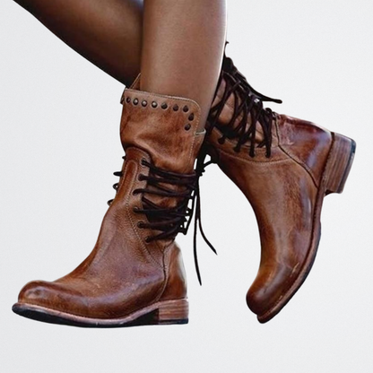 Ondine - Rustic Lace-Up Boots