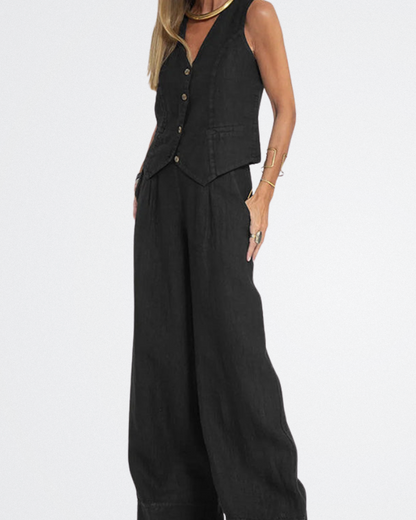 Amaretta - Elegant Linen Two-Piece