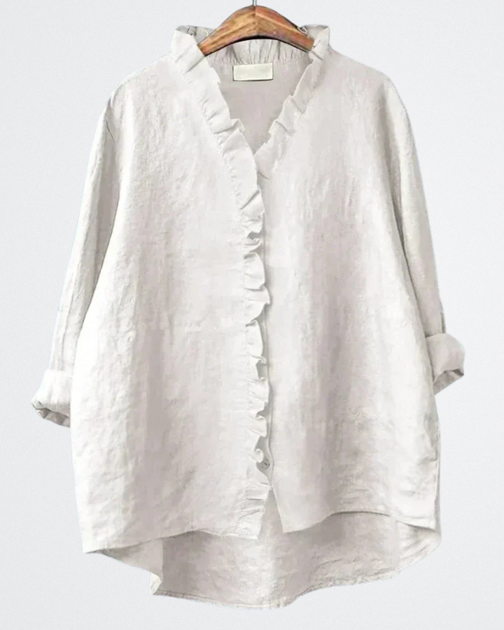 Mila - Frill-Trim Linen Shirt