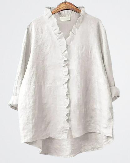 Mila - Frill-Trim Linen Shirt