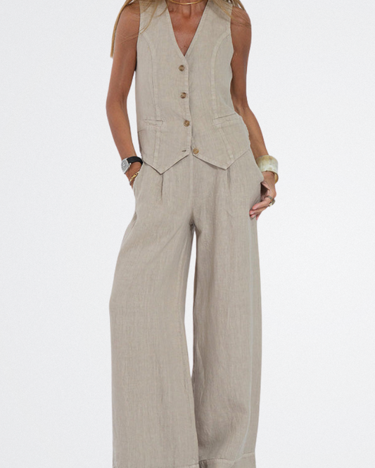 Amaretta - Elegant Linen Two-Piece
