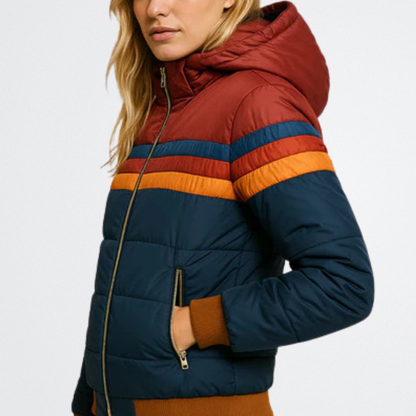 Astrid - Vintage Stripe Puffer Jacket