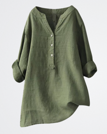 Mila Handcrafted Linen Blouse