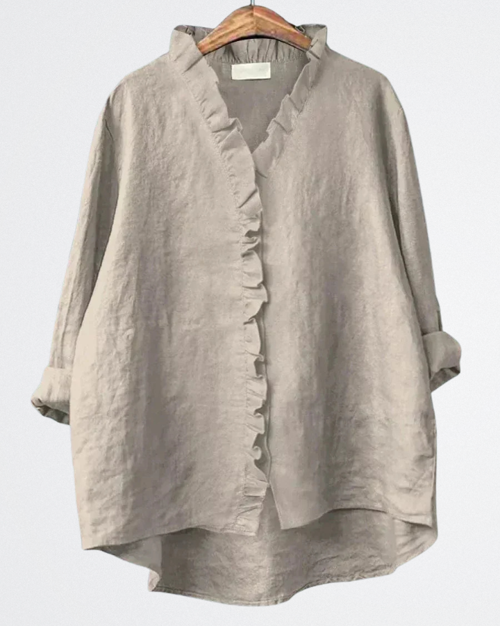 Mila - Frill-Trim Linen Shirt