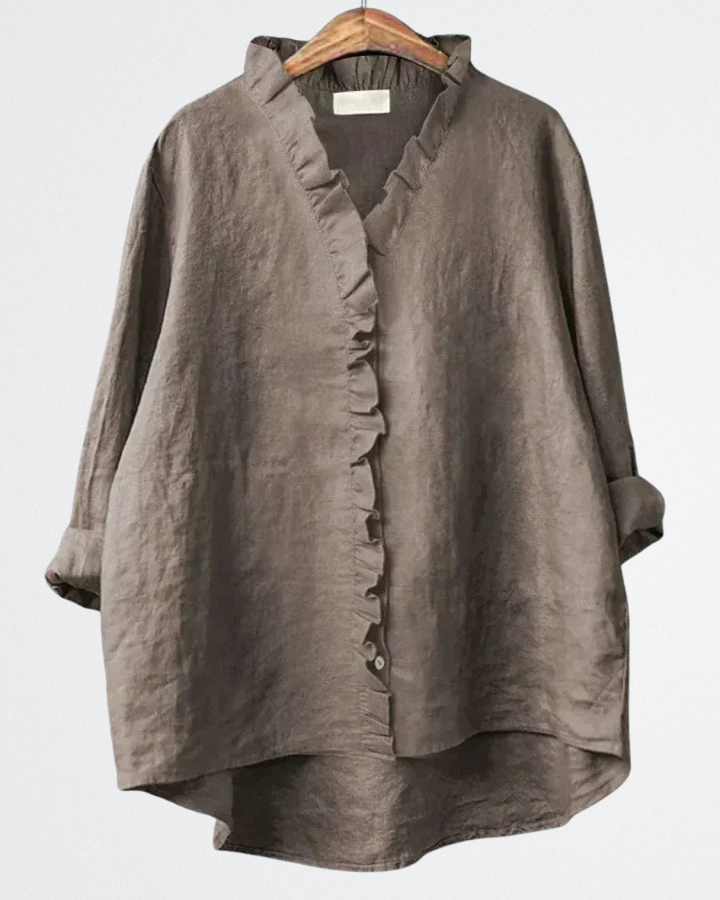 Mila - Frill-Trim Linen Shirt