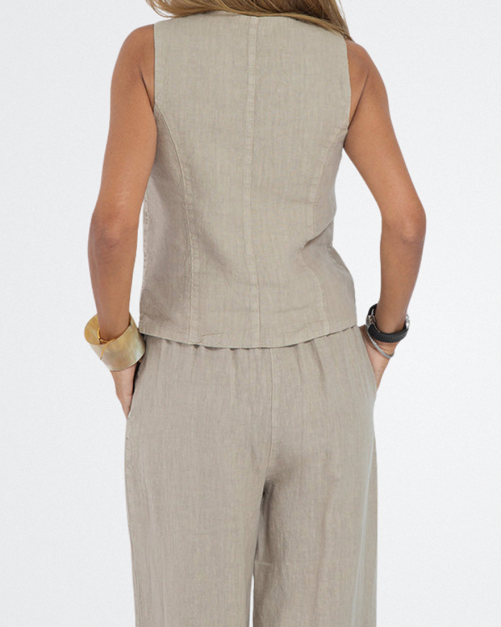 Amaretta - Elegant Linen Two-Piece