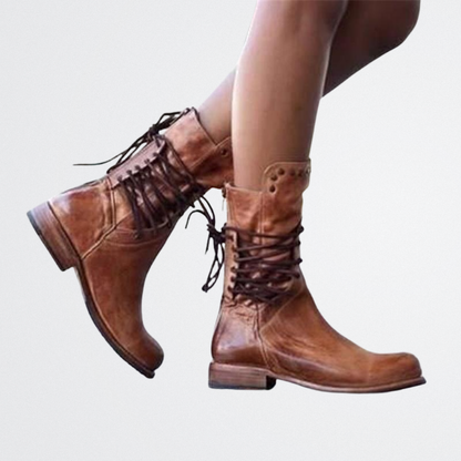 Ondine - Rustic Lace-Up Boots