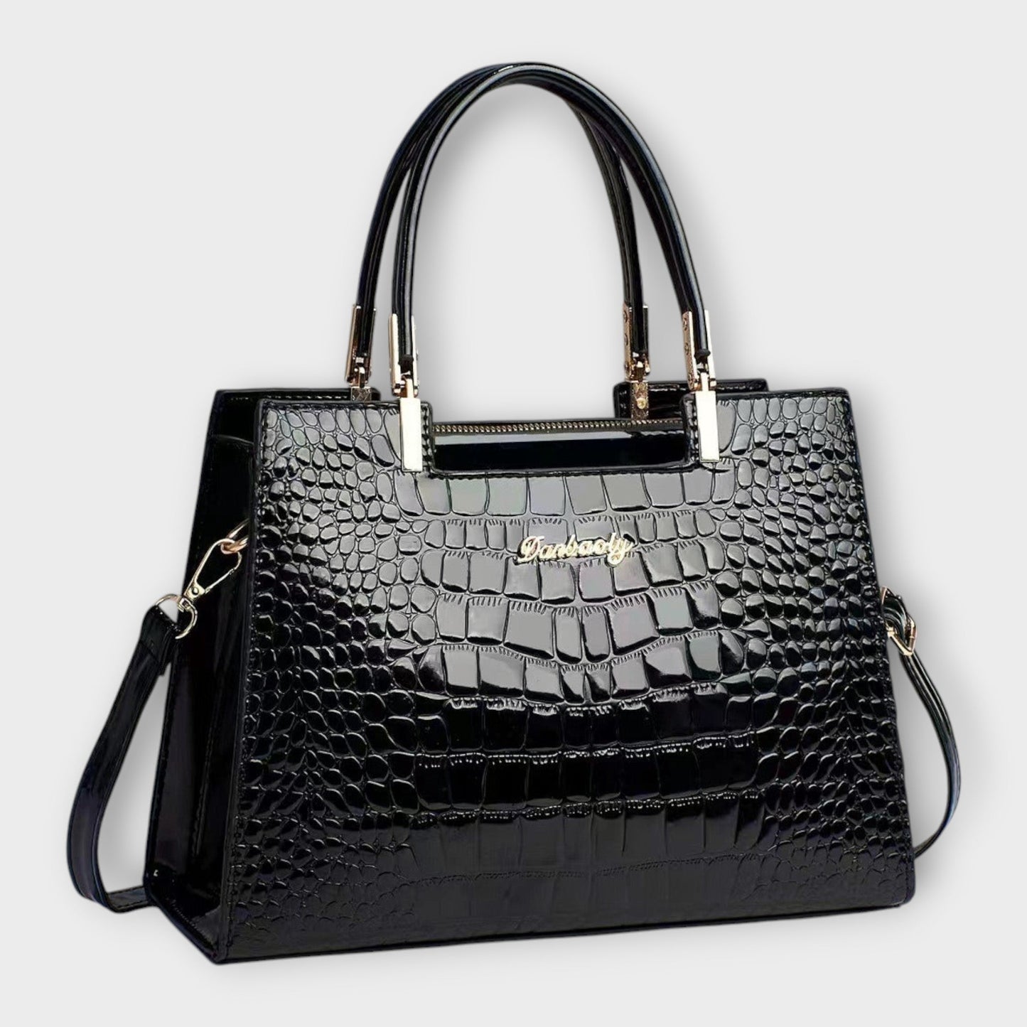 Olivia - Glossy Crocodile Pattern Handbag