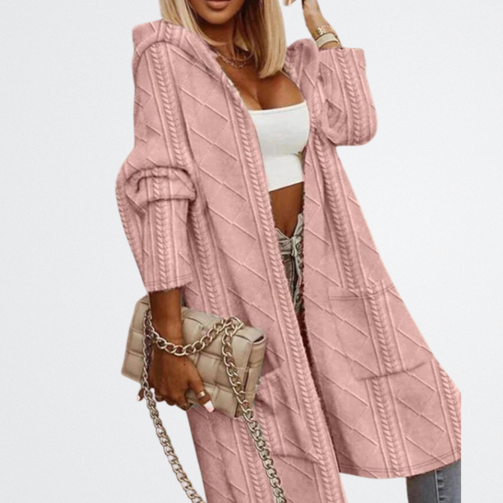 Sierra - Quilted Knit Drape Cardigan