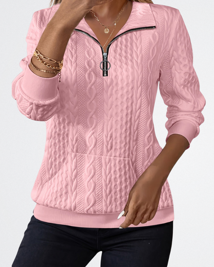 Celeste - Soft Knit Zip Sweater