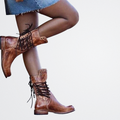 Ondine - Rustic Lace-Up Boots