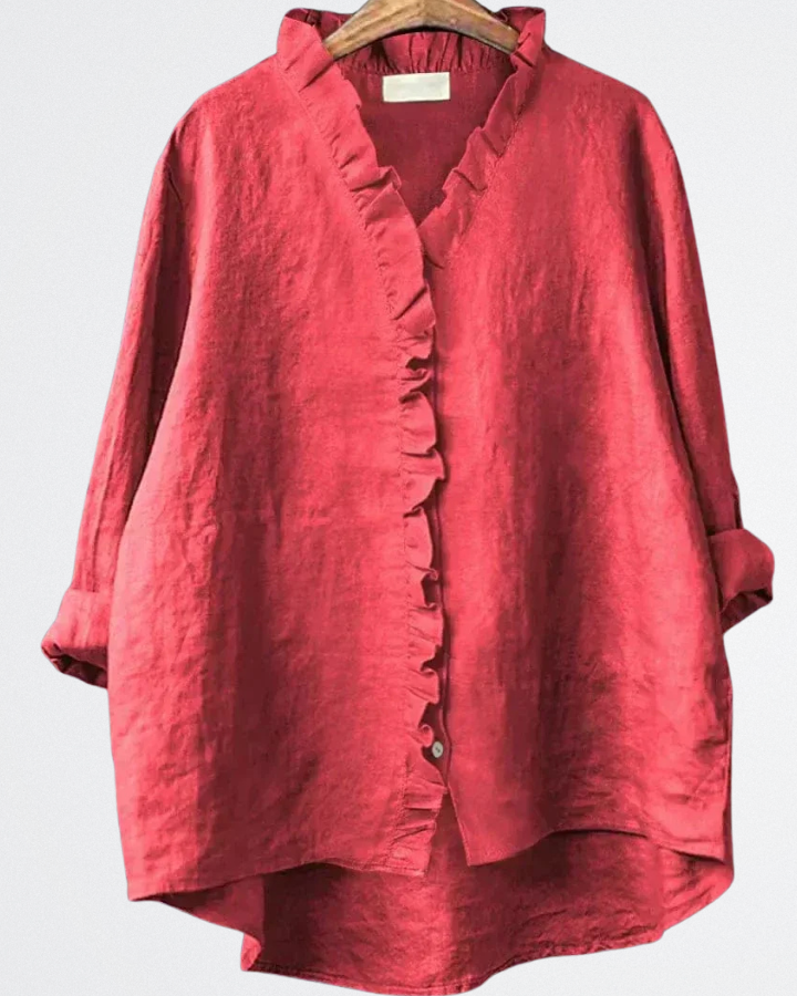 Mila - Frill-Trim Linen Shirt
