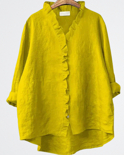Mila - Frill-Trim Linen Shirt