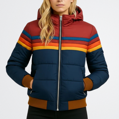 Astrid - Vintage Stripe Puffer Jacket