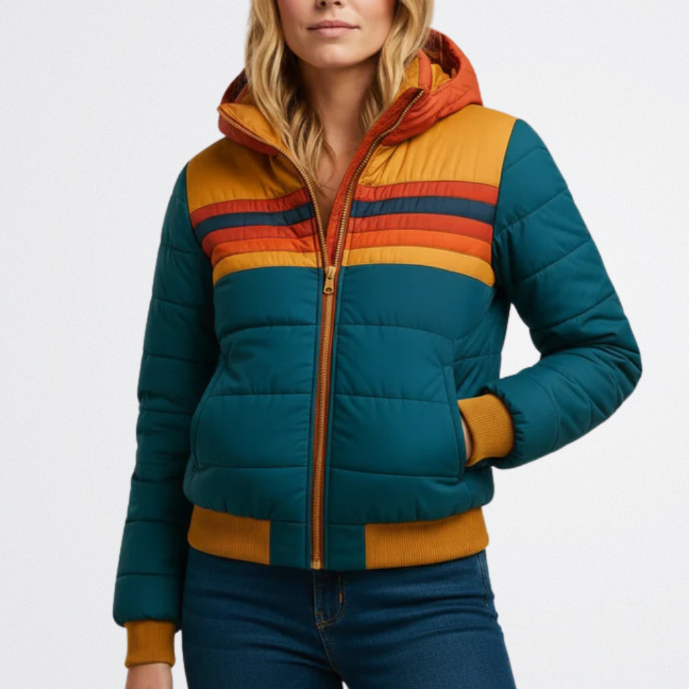 Astrid - Vintage Stripe Puffer Jacket