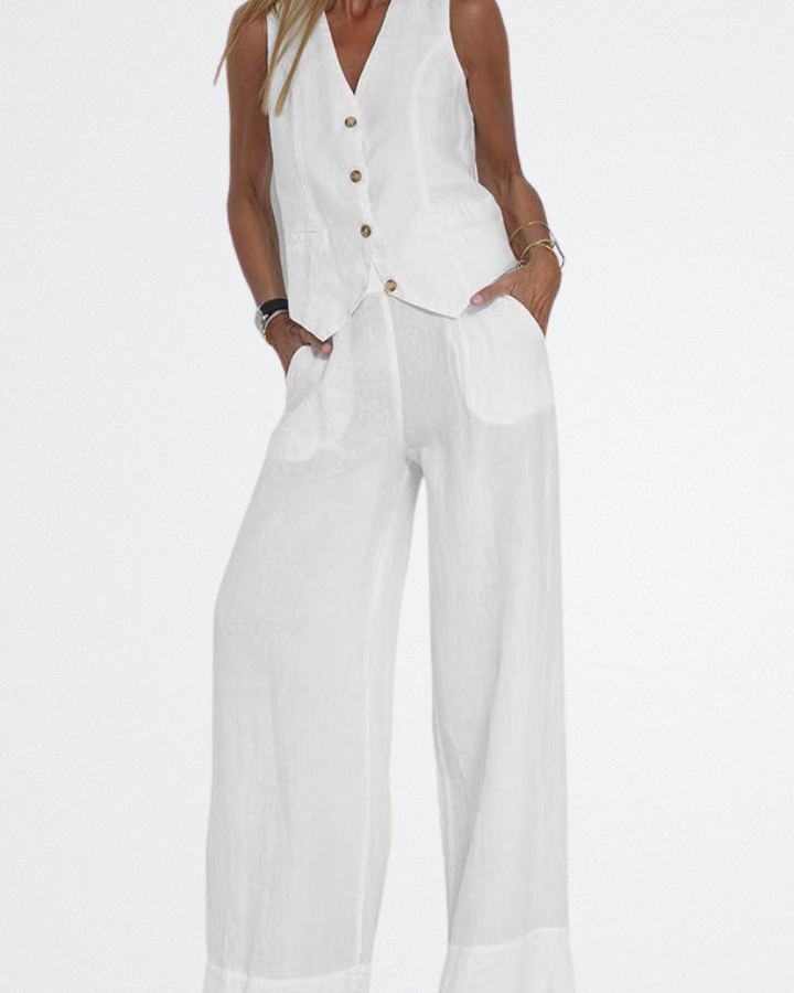 Amaretta - Elegant Linen Two-Piece