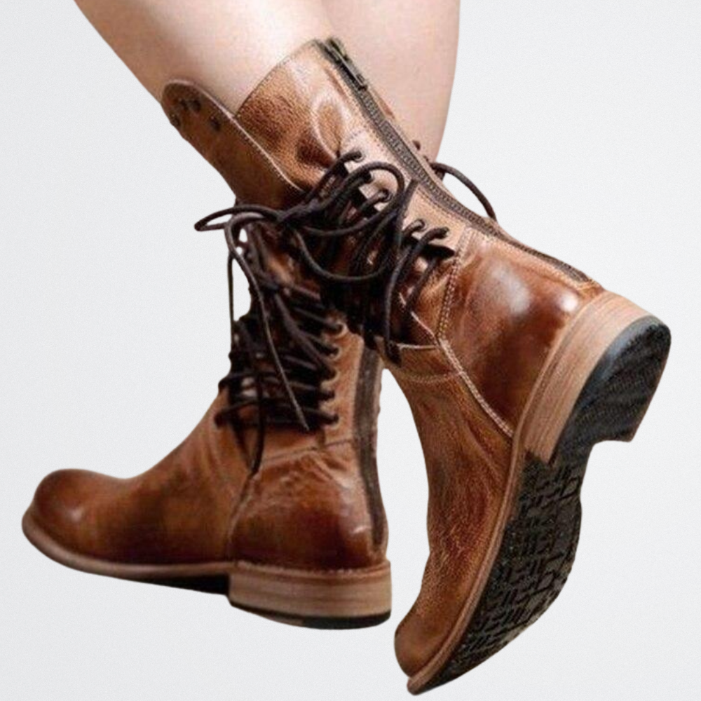 Ondine - Rustic Lace-Up Boots