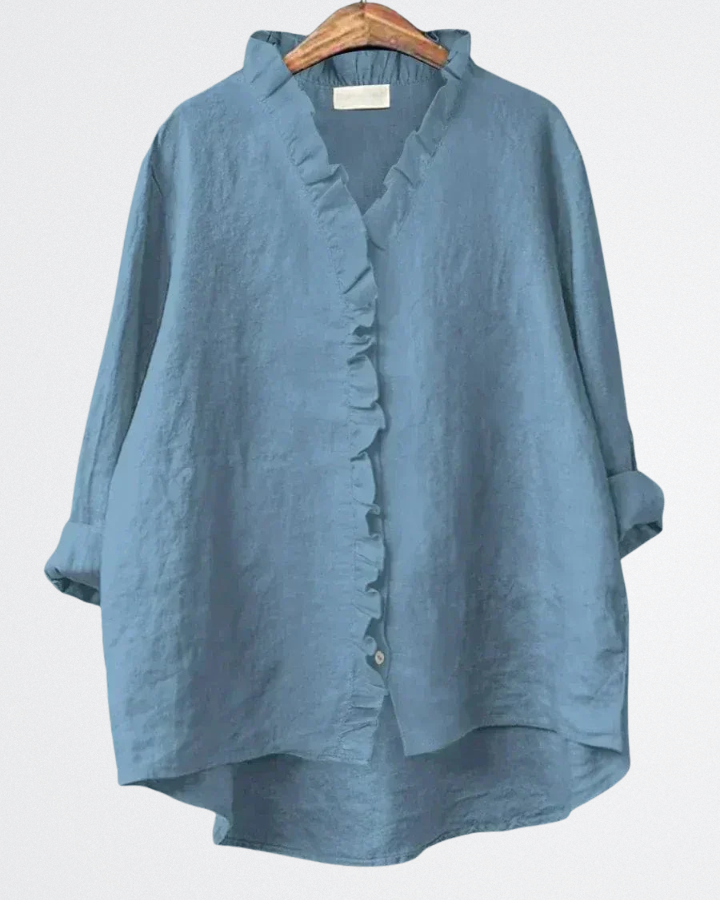 Mila - Frill-Trim Linen Shirt