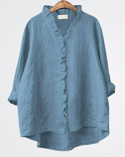 Mila - Frill-Trim Linen Shirt