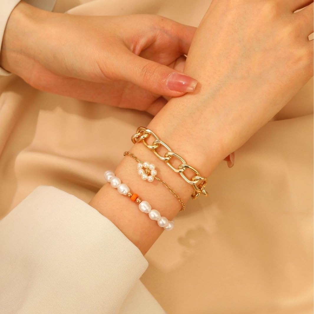 Daisy - Pearl Bracelet Set