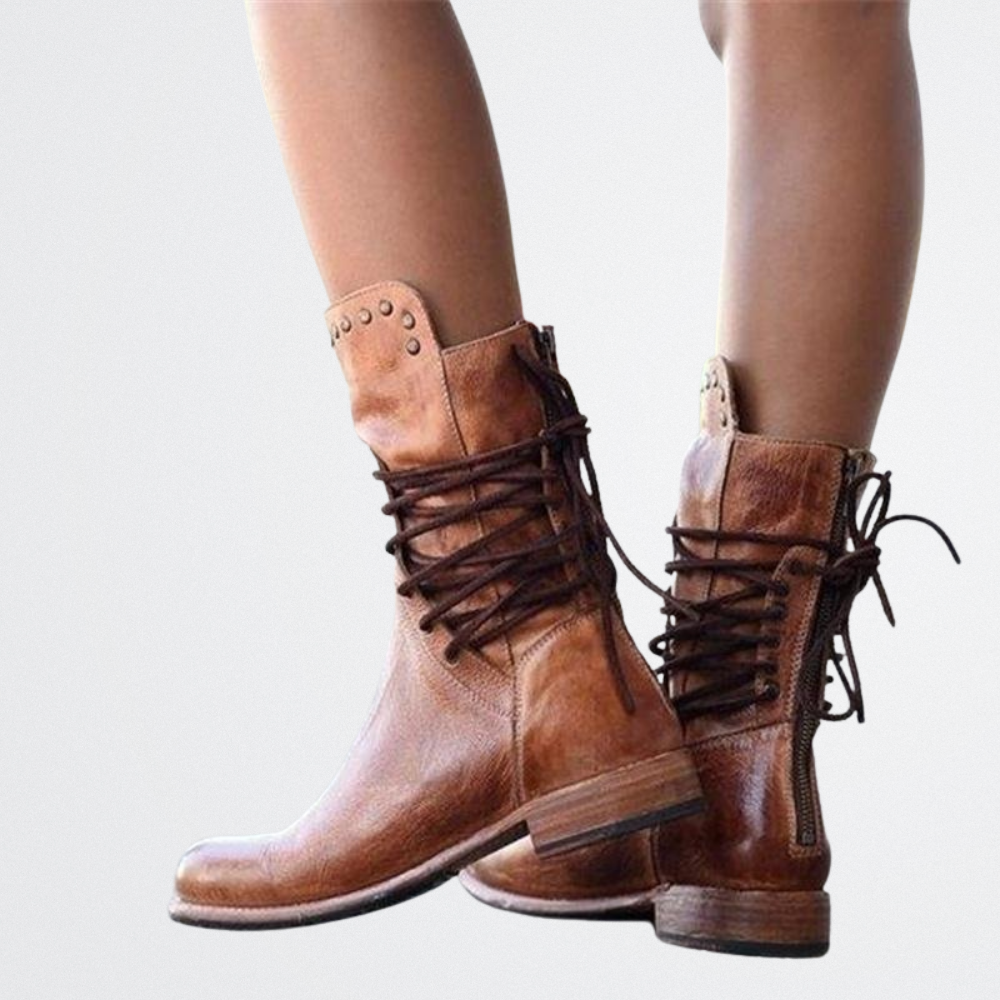 Ondine - Rustic Lace-Up Boots