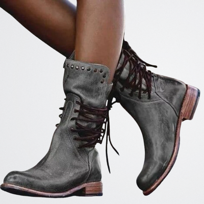 Ondine - Rustic Lace-Up Boots