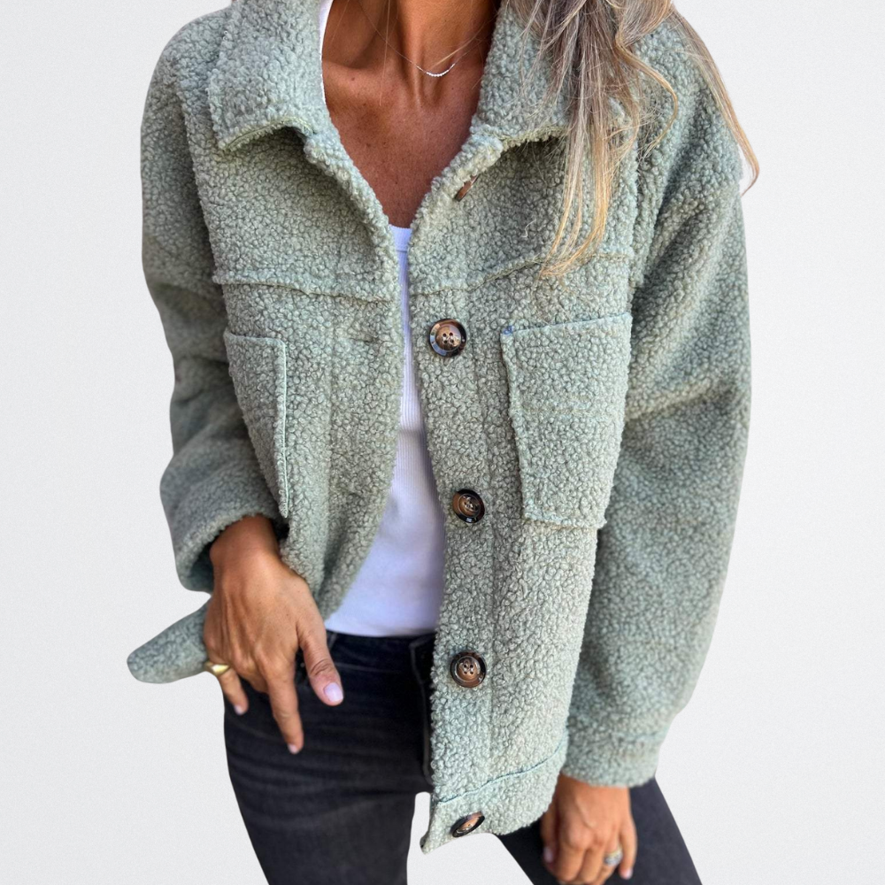 Ione - Plush Button-Up Jacket