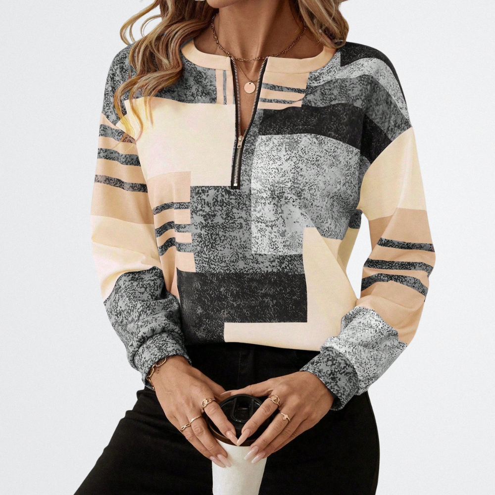 Oceane - Abstract Zip Top