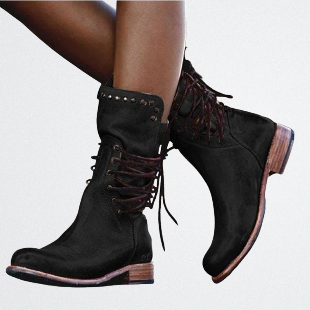 Ondine - Rustic Lace-Up Boots