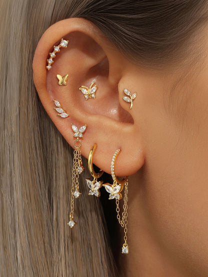 Mollie - Butterfly Earrings with Zirconia