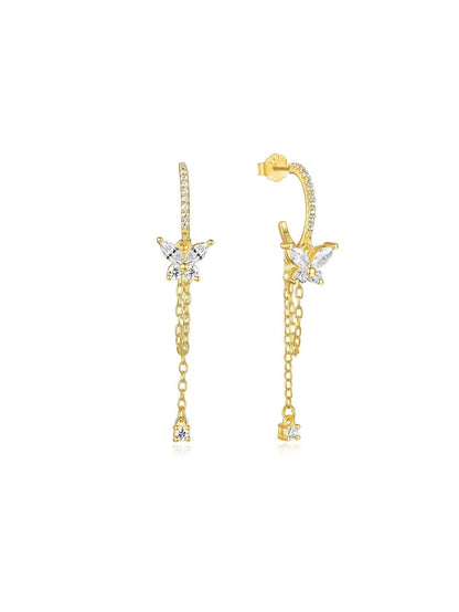 Mollie - Butterfly Earrings with Zirconia