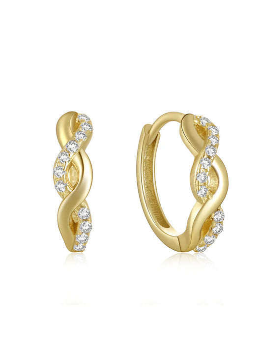 Huggie Earrings with Zirconia Crystals – Priscilla