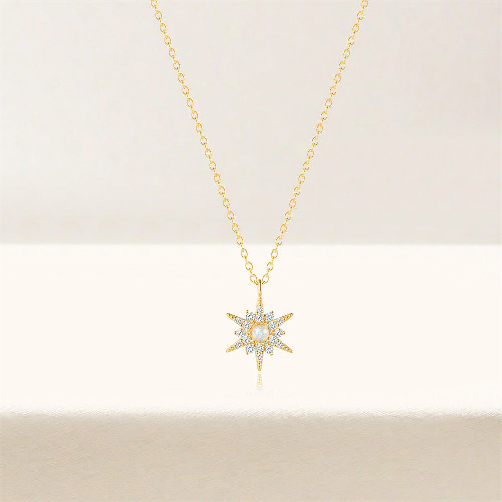 Christabell - Opal-Sunflower-Gold Necklace