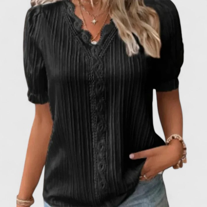 Avienne | Elegant V-Neck Blouse