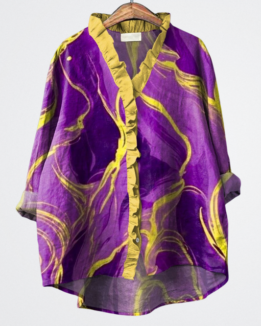 Mariana - Violet Wave Blouse