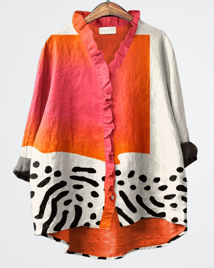 Eleanor - Painterly Ruffle Blouse