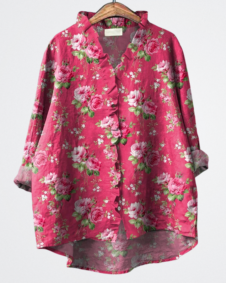 Everly - Rose Ruffle Blouse