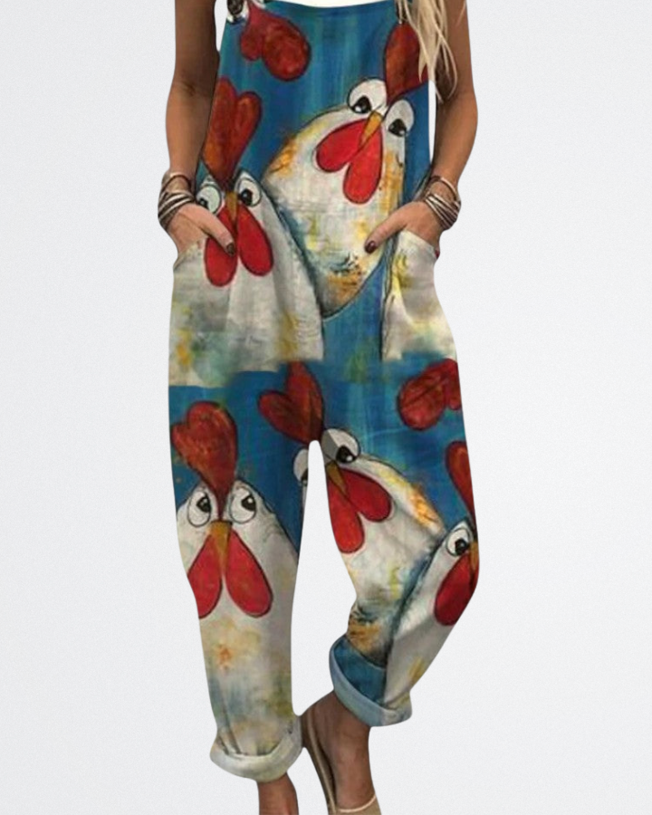 Ruby - Rustic Rooster Jumpsuit