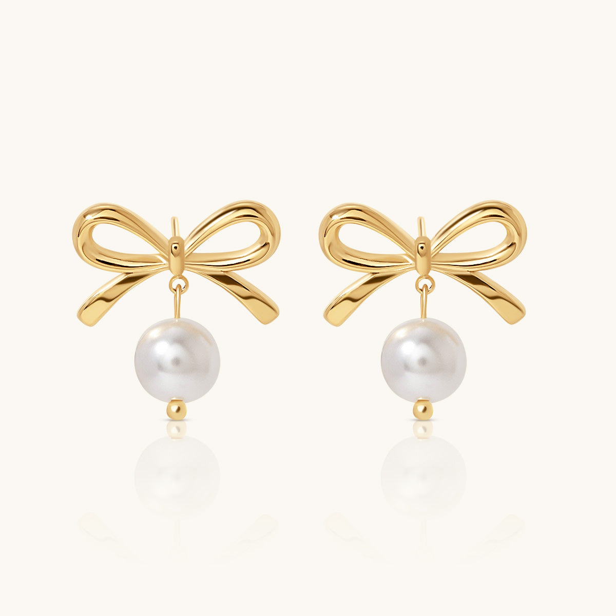 Elegant 18-carat gold-plated pearl earrings – Ginter