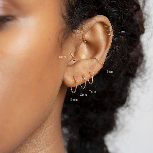 Purlles - Twisted Hoops for Ear and Nose Piercings