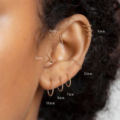 Purlles - Twisted Hoops for Ear and Nose Piercings