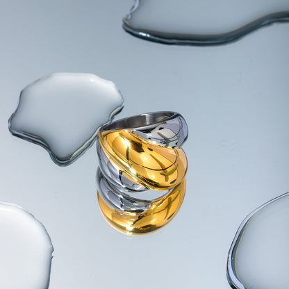 Harewell - Stylish Geometric Gold Rings