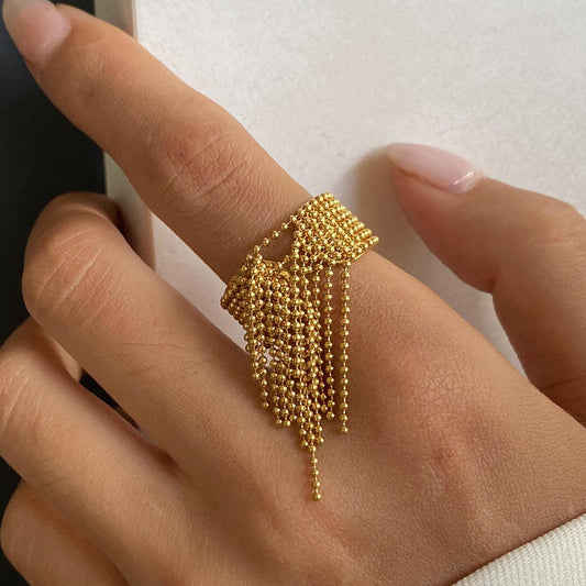 Josian - Modern Gold Ring with Tassel