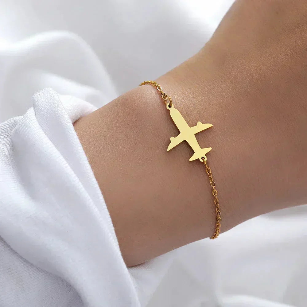 Carmen - Elegant Gold Airplane Bracelet