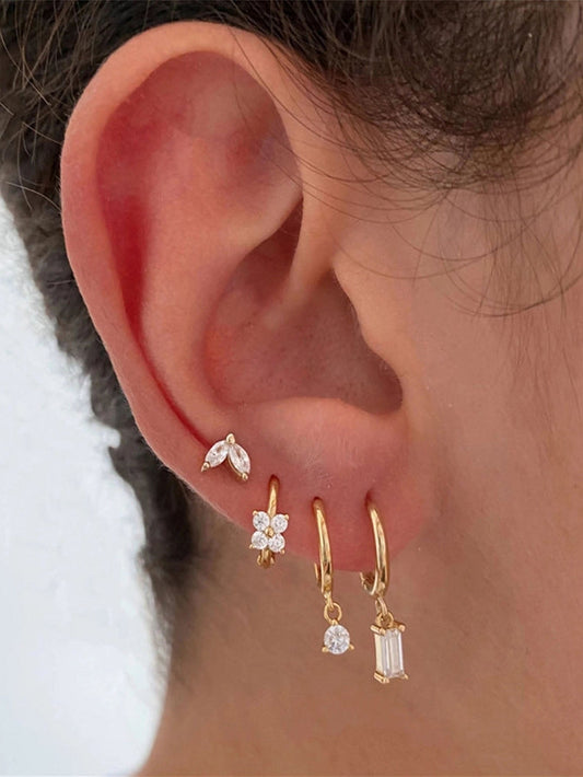 Gold-colored earrings with zirconia stones – Grace